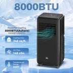 HOMCOM 8000 BTU Portable Air Conditioner 5-in-1 for Rooms 345 Sq. Ft. Black