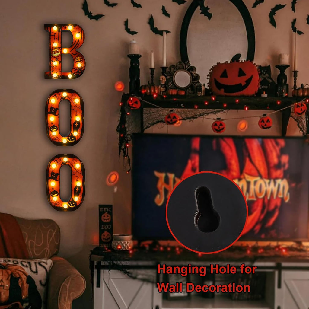 Zimati Halloween Decorations Indoor Boo Sign Mantel Decor, 8.5 in