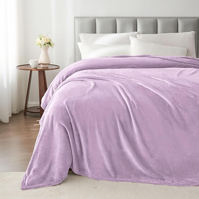 BEDELITE Fleece Blanket Lilac Throw Blankets - Image 5