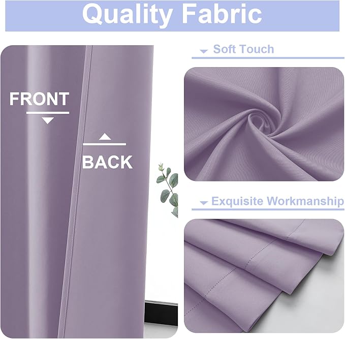 Simplebrand Ava Lilac Blackout Curtains - Image 3