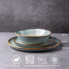 AmorArc Ceramic Dinnerware Sets for 6, 18Pcs Plates and Bowls Sets Dishes