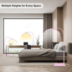 Half Moon LED Floor Light - Professional Shadow-Free, Dimmable Lamp | for Lash Techs, Estheticians & Tattoo Artists | Eyelash Extensions, Nail Art, Home & Office (Pink)