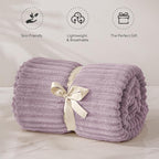 BEDELITE Fleece Throw Blanket for Couch – 3D Ribbed Jacquard Soft and Warm - Image 4