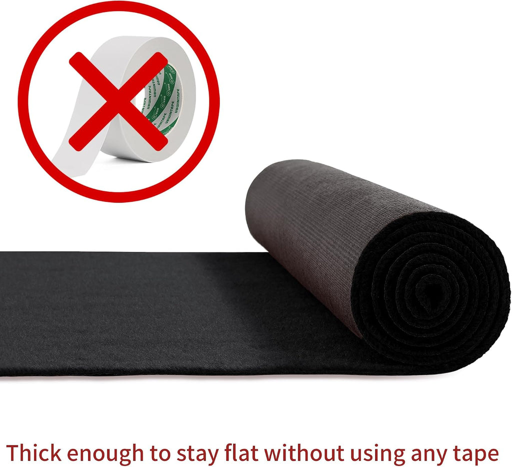 HOMBYS 450 GSM Extra Thick 3x10 ft Black Carpet Runner for Partys & Events, Heavy-Duty Felt Aisle Runway Rug for Steps, Prom Proposal & Wedding Ceremony Decorations, Hollywood Oscars for VIP Awards
