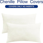 CaliTime Throw Pillow Covers Decorative 12 X 20 Inches Pack of 2 Cozy Chenille - Image 6