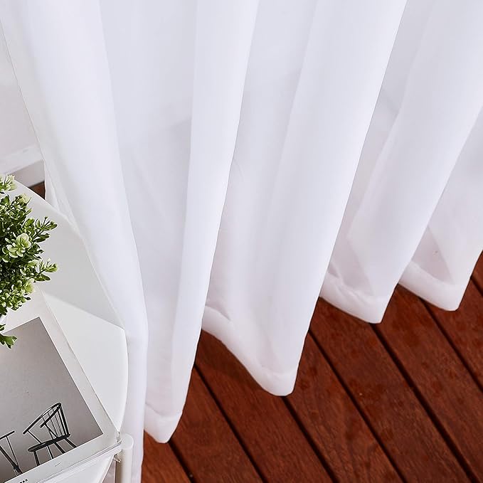 NICETOWN White Sheer Curtains Extra Long 135 inch Length - Image 5