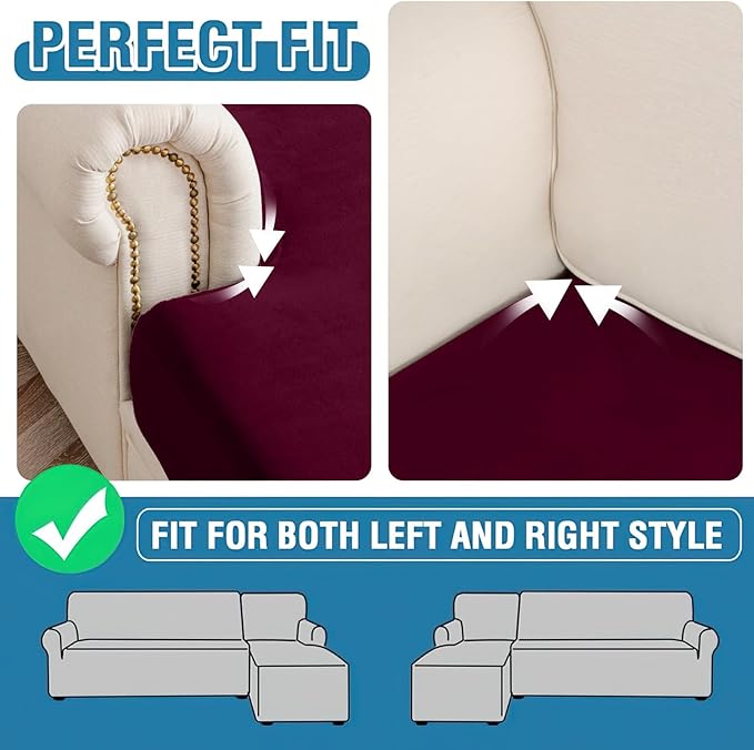 Couch Cover Velvet Chaise Cushion Cover - Image 8