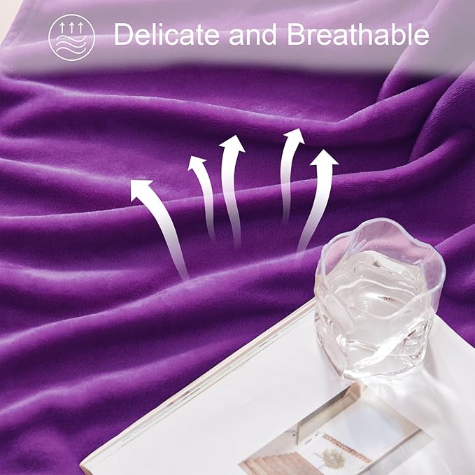 Exclusivo Mezcla Fleece Purple Throw Blanket - Image 6