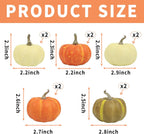 10Pcs Fake Pumpkins Fall Thanksgiving Decorations,Assorted Colors Plastic Pumpkins Home Decor, Artificial Mini Pumpkin for Decorating Autumn Harvest Outdoor Indoor Decor Centerpiece Table Decorations