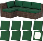 8Pcs Stretch Patio Cushion Covers, Outdoor Couch & Sofa Replacement Slipcovers by VORSHAPE