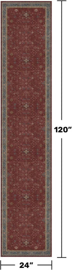 Hazo Haus Non Slip 10ft Long Hallway Runner Rug Burgundy - Image 2