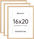upsimples 16x20 Picture Frame Solid Wooden, Nursery Wall Frames Set of 3