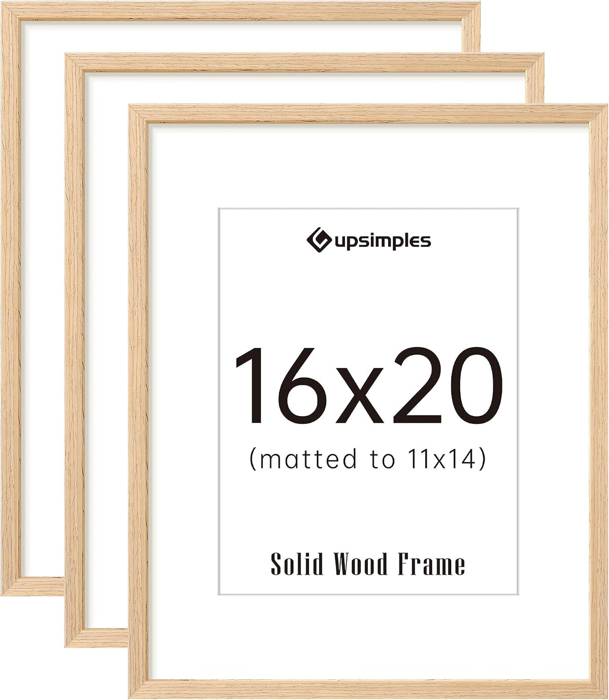 upsimples 16x20 Picture Frame Solid Wooden, Nursery Wall Frames Set of 3