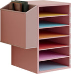 Unionly 6 Tier Adjustable Mail Sorter,Wood Paper Organizer for Class,Office