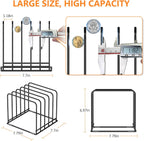 KORRTFID Kitchen Cabinet Organizer, Steel Cookware Holder, Divided Holder with 5 Slots for Skillets Baking Tray and Chopping Board Rack - Baking Pan Holder Storage (1 PC)