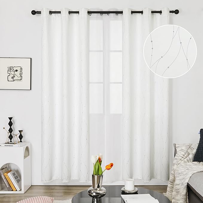 Deconovo Room Darkening Curtains, 38 x 90 Inch Drape - Image 2