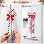 Tingjoo 6 Pcs Christmas Candy Cane Refrigerator Handle Covers Cabinet