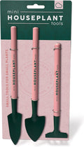 Mini Houseplant Tools - Indoor Gardening Tools Set - Mini Shovel - Mini Trowel - Mini Rake - Pink Pot Plant Garden Tool Set