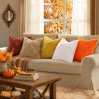 decorUhome Faux Fur Plush Soft Rust Throw Pillow Covers 12x20 Set of 2