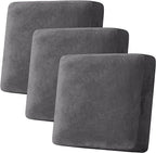 H.VERSAILTEX Velvet Stretch Couch Cushion Cover Plush Cushion Slipcover by HVERSAILTEX