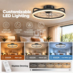 TCL 20 Inch Low Profile Ceiling Fan with Light, Black