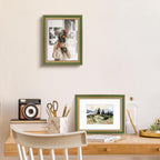 Golden State Art,9x12 Ornate Picture Frame Holds 6x8 Photo,Green Gold