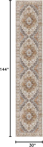 Madane Hallway Runner Rug 2'6''x12', Non Slip Vintage 12ft Runners - Image 2