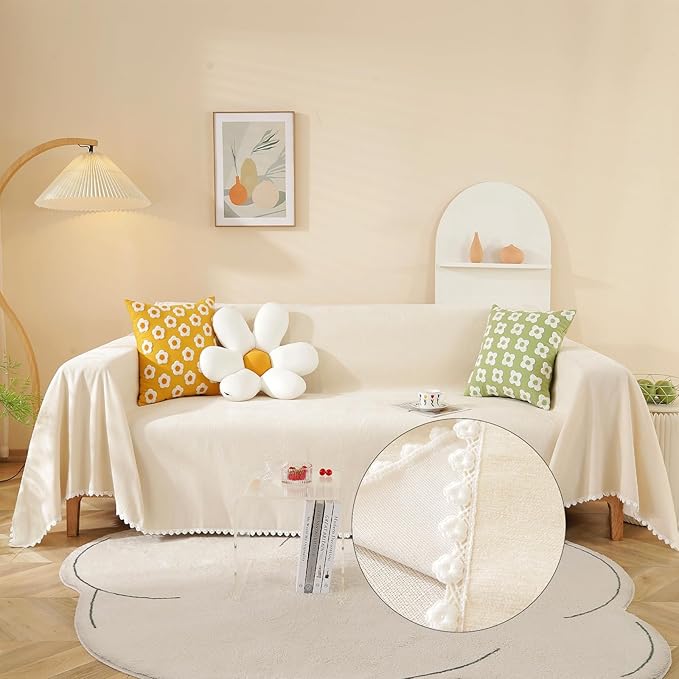 HANDONTIME Beige Sofa Covers Couch Covers by HANDONTIME