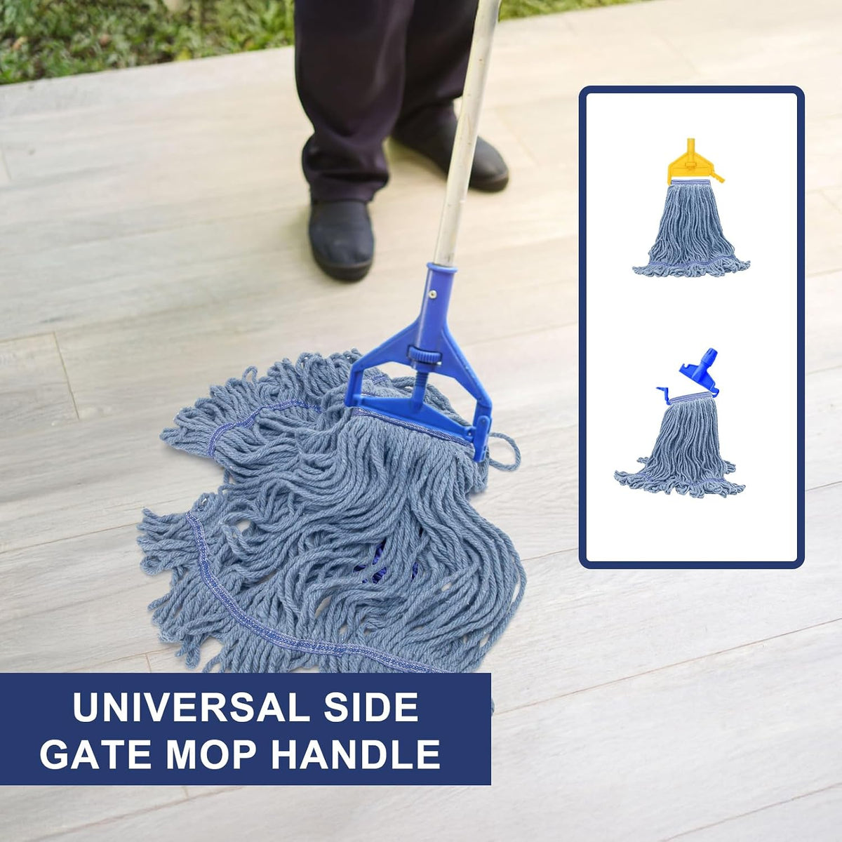 KeFanta 3 Pack Heavy Duty Commercial Mop Head Replacement, Blue