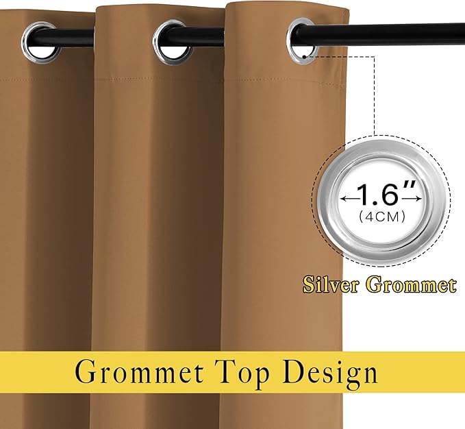 NICETOWN Blackout Curtains 72 inch Length 2 Panels Set - Image 3