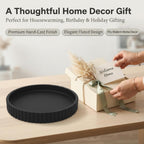 Round Solid Concrete Tray, Fluted Centerpiece for Coffee Table Decor 11"