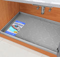 SIKADEER Waterproof Under Sink Mat 34" x 22", Silicone Mat Kitchen liner