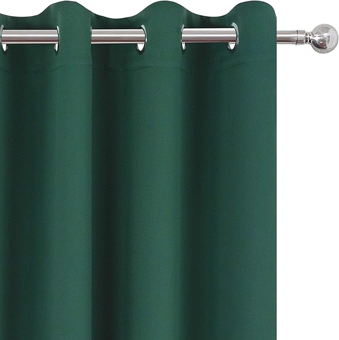 LEMOMO Dark Green Thermal Blackout Curtains/52 x 72 Inch/Set of 2 Panels Room - Image 7