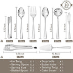 10 Piece 18/10 Serving Utensils Set, Stainless Steel Serving Set