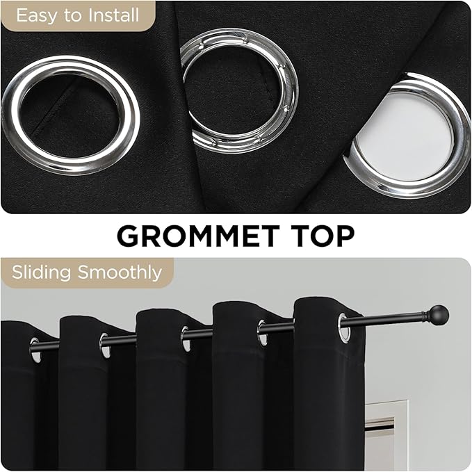Joydeco Blackout Patio Sliding Door Curtains 108 Inches Long, Grommet Privacy - Image 8