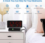 Peakeep Digital Alarm Clock for Bedroom Bedside, Large Display 5 Dimmers