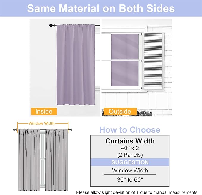 Simplebrand Ava Lilac Short Blackout Curtains - Image 8