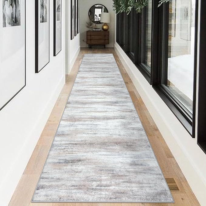 KOZYFLY Modern Abstract Kitchen Runner Rug, 2.6x12 Washable Rug Runner Non-Slip - Image 3