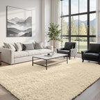 6x9 Area Rugs for Living Room Rug: Soft Fluffy Shag Beige Rugs for Bedroom - Image 2