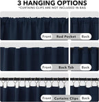 Deconovo Blackout Curtains for Kitchen Window Back Tab and Rod Pocket Curtains - Image 2