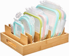 Vtopmart Bamboo Lid Organizers for Kitchen Cabinet Organizer with 7 Section