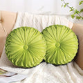 HIG Set of 2 Decorative Round Pleated Throw Pillows, Classy Accent Pumpkin by HIG