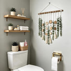 Artificial Eucalyptus Wall Decor Fake Greenery Leaves Stems Wall Hanging Plants on 16.5 inch Wooden Stick Boho Rustic Farmhouse Decor for Bedroom Kitchen Dining Room Bathroom