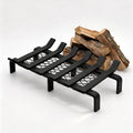Hi Flame Fireplace Log Grate 17 Inch with Ember Retainer, Heavy Duty Solid Steel Fire Place Grate Wood Burning Stove Firewood Holder