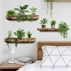 Green Plant Wall Decals 3D Bonsai Tropical Betterfly Wall Sticker Creative Vinyl Peel and Stick Removable Wall Art Decor for Living Room Bedroom Home Office (Green Plant 3)
