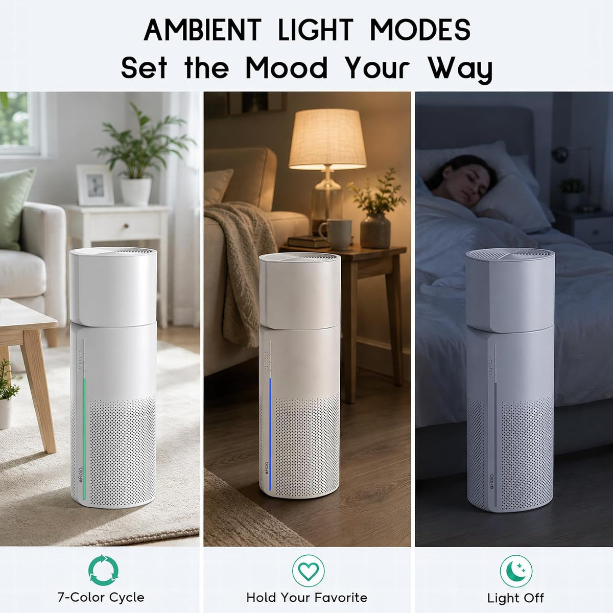 Afloia Air Purifier and Humidifier Combo, Evaporative Humidifier,1,076 ft²