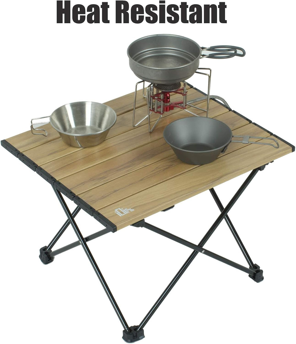 iClimb Ultralight Compact Camping Folding Table (Green - S)