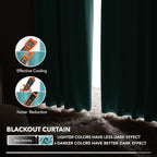 Deconovo Blackout Curtains Back Tab and Rod Pocket Curtains Insulated Thermal - Image 7