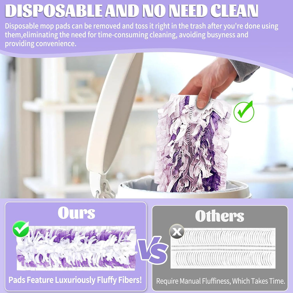 25 Pack Disposable Mop Replacement for Swiffer Power Mop Refills