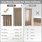 MIULEE Pinch Pleated Thick Linen Curtains 102 Inches Long 2 Panels - Image 6